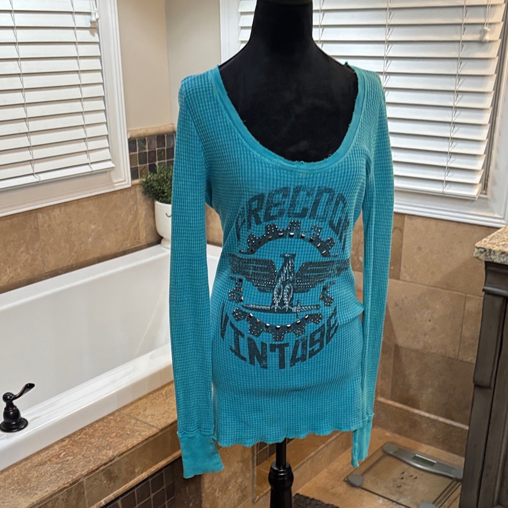 Daytrip Teal Long Sleeve Top